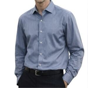 Brooks Brothers Regent Dress Shirt  Blue Long Sleeve Button Up Mens Size 15 4/5